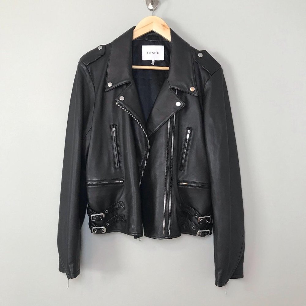 NEW FRAME PCH Leather Jacket Noir Size Large - Picture 12 of 16
